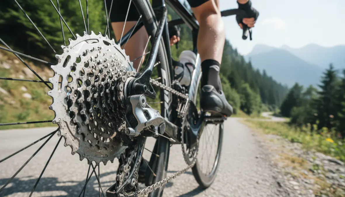 Climbing gear selection showing proper shifting technique for cycling uphill