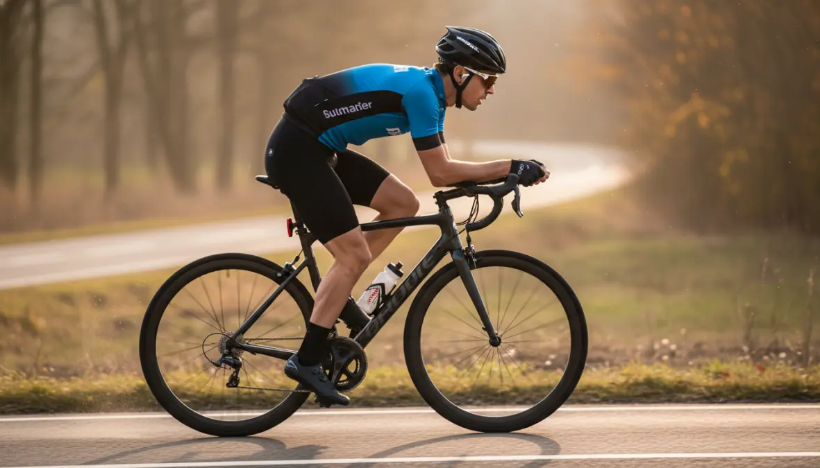 Correct handlebar reach and cycling position demonstrating proper bike geometry and cycling ergonomics