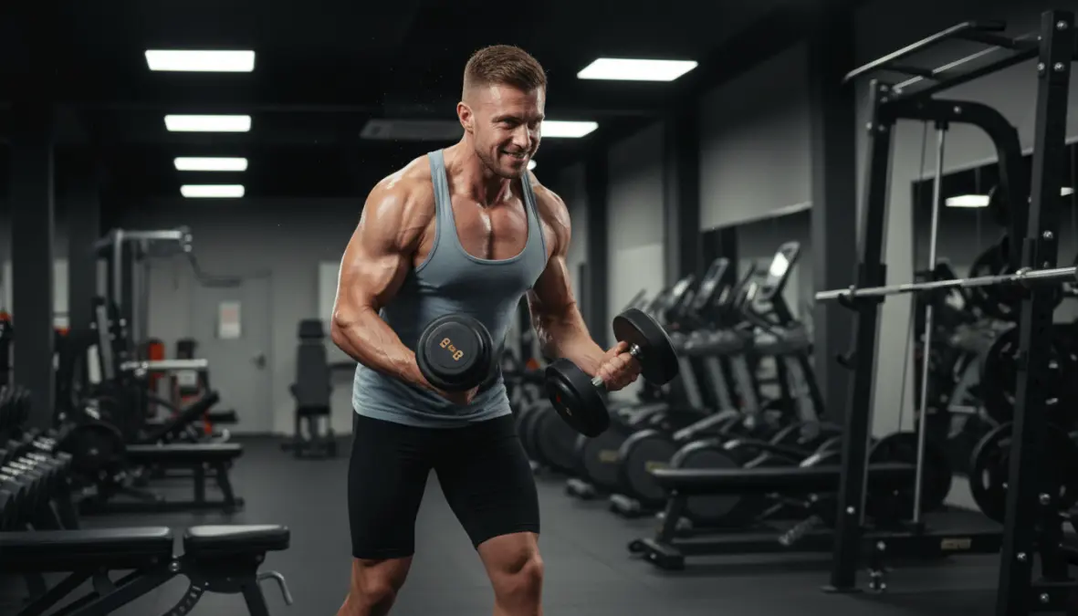 Athlete experiencing caffeine benefits exercise and improved strength training performance