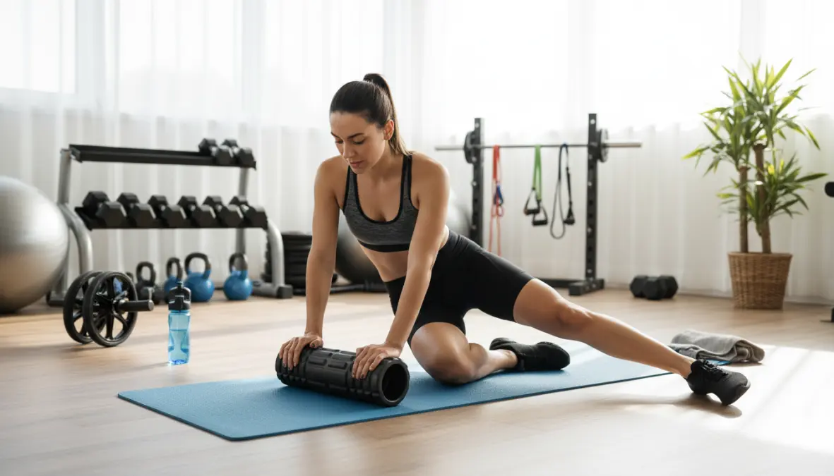 Cyclist performing recovery and cross-training exercises for cycling fitness building