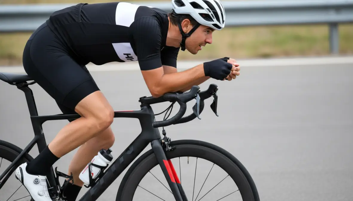 Proper body positioning and weight distribution for safe cycling descents