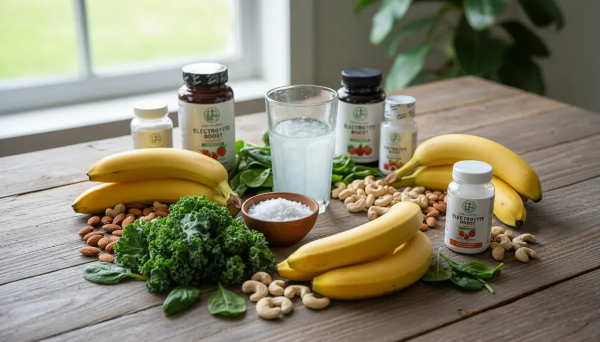 Natural electrolyte sources for athletes including fruits vegetables and supplements