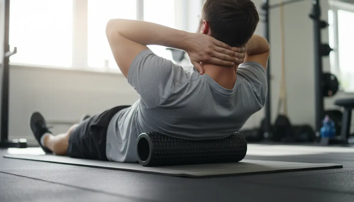 Upper body foam rolling technique for back pain relief and thoracic spine mobility