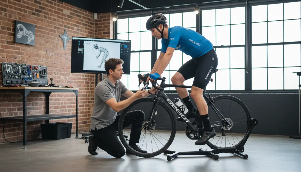 Professional bike fit session for century ride preparation and saddle comfort optimization