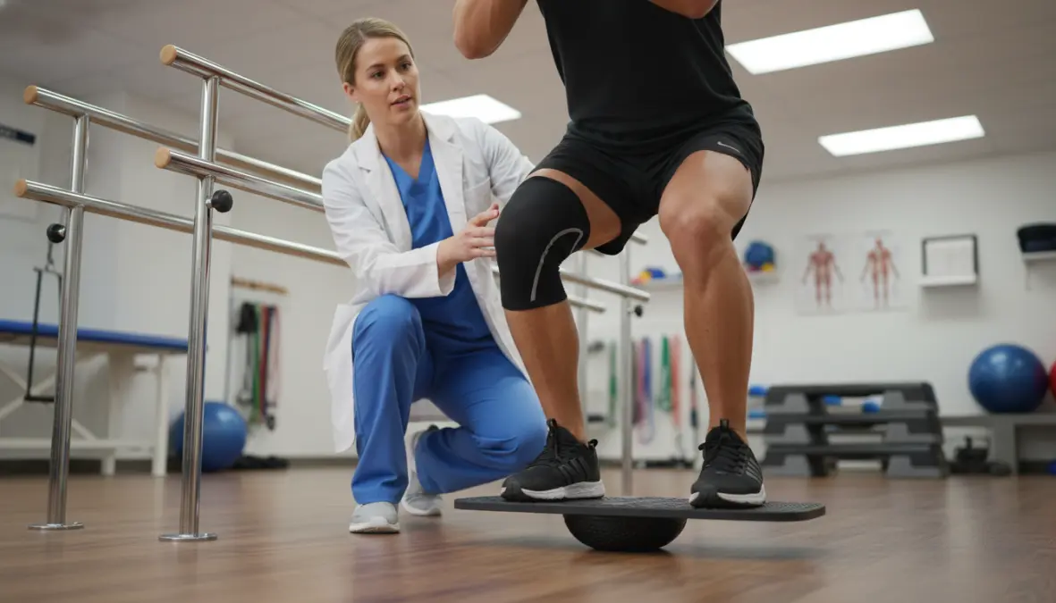 Physical therapy exercises for runner's knee treatment and knee strengthening for cyclists