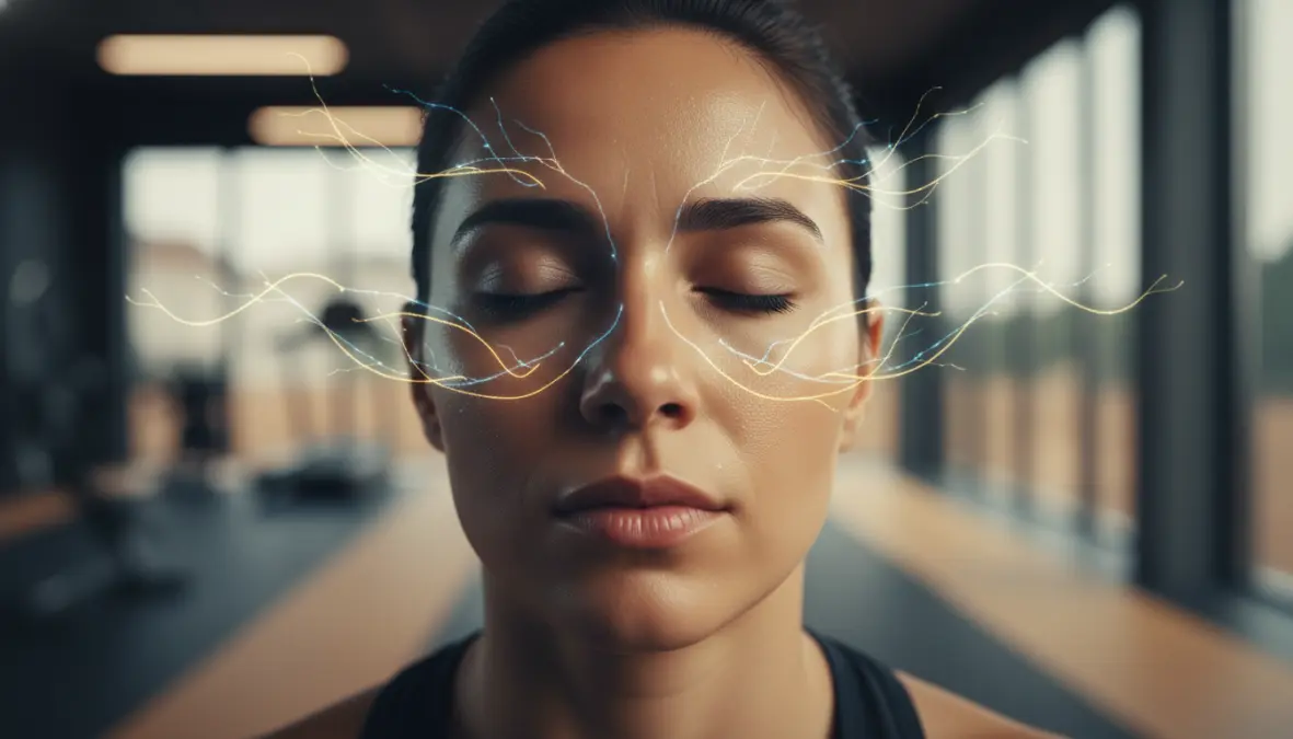 Athlete using visualization techniques for mental training and performance improvement