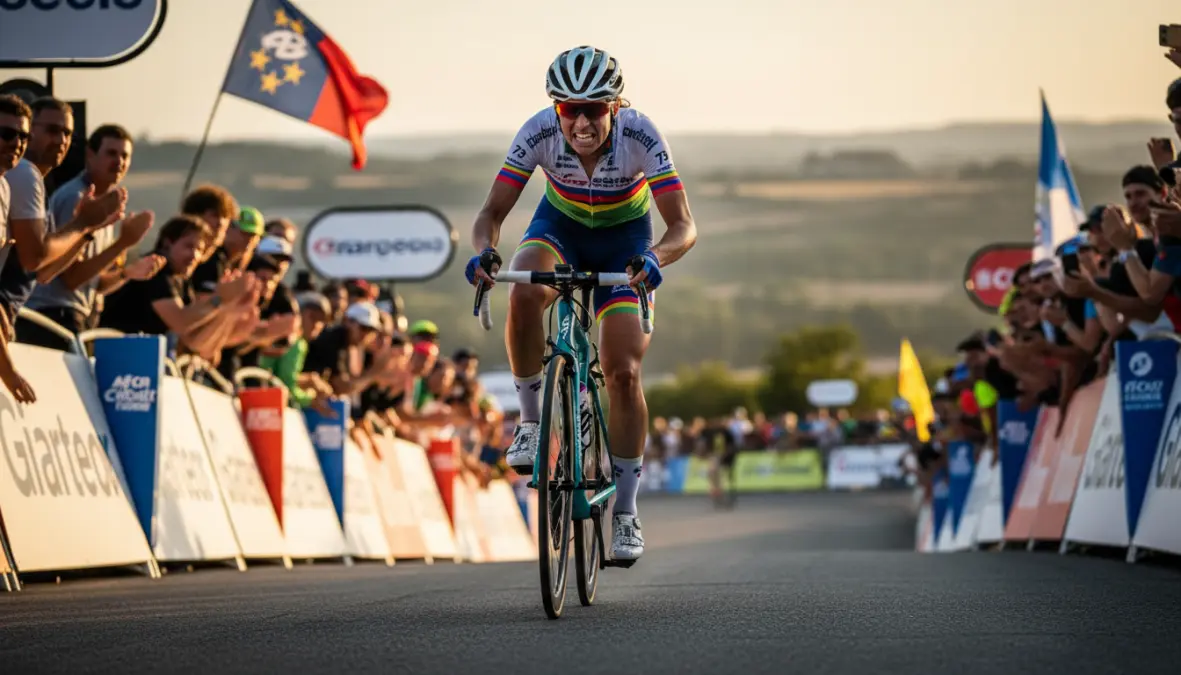 Cyclist in peak competition phase performing race-intensity interval training for cycling performance