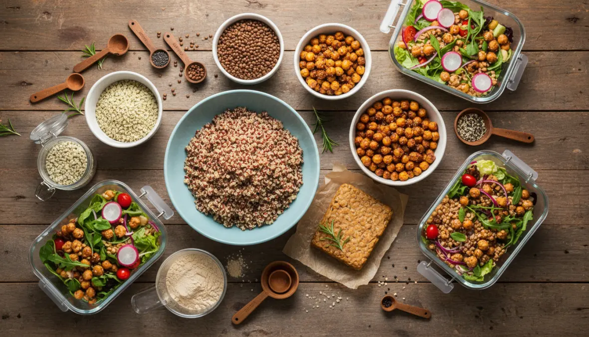 Best plant based protein sources for muscle building including legumes, quinoa, hemp seeds and complete plant proteins