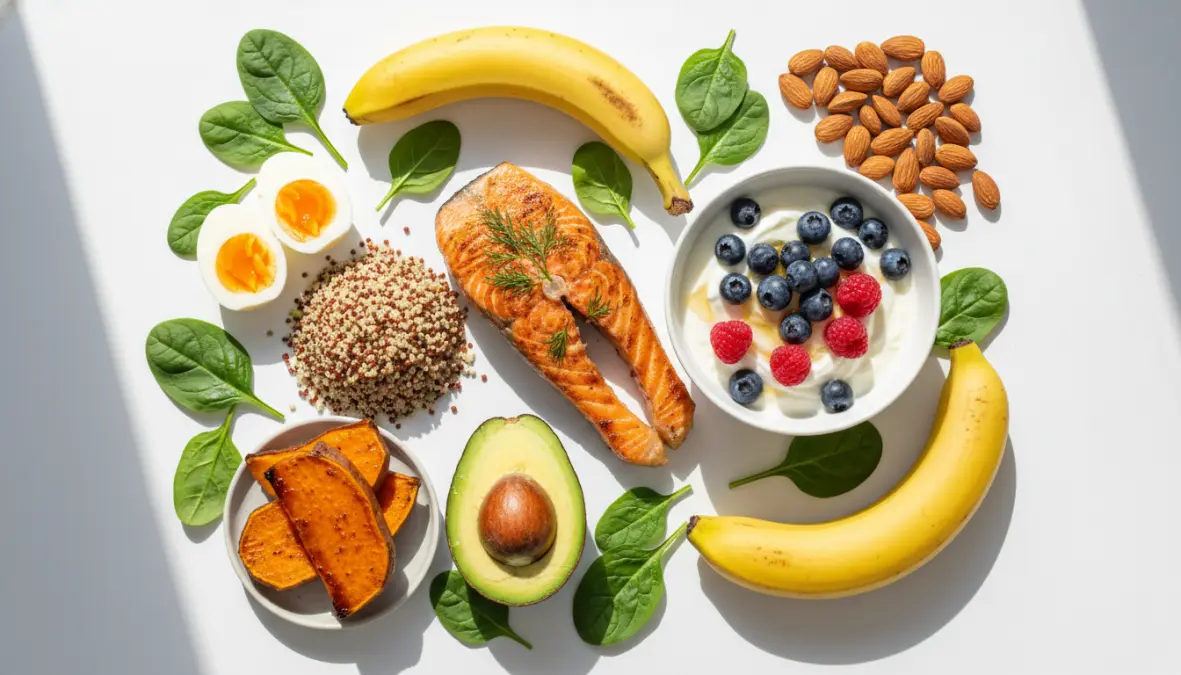 Best muscle recovery foods including protein sources, carbohydrates, and healthy fats for post-workout nutrition