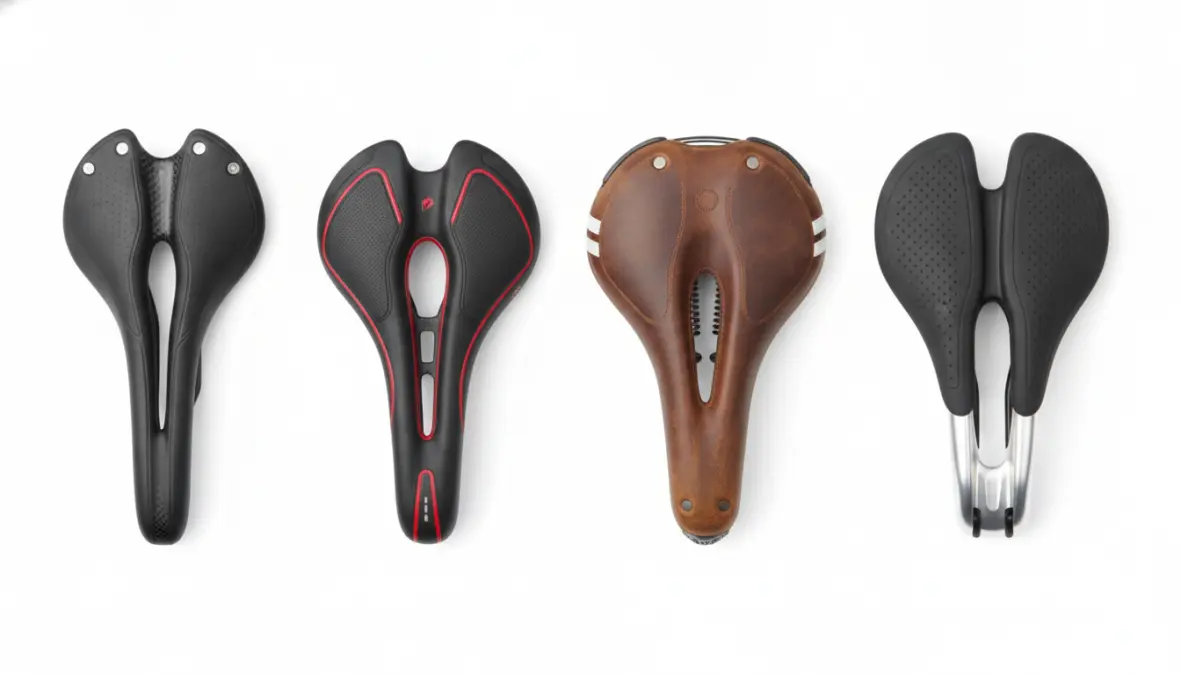 Best touring saddles and endurance bike saddles comparison showing different comfortable designs for long rides