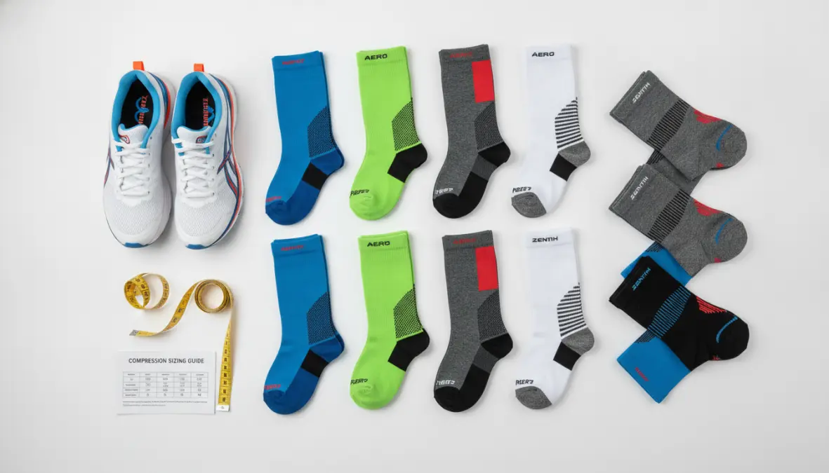 Collection of best compression socks and sleeves for running with sizing guide