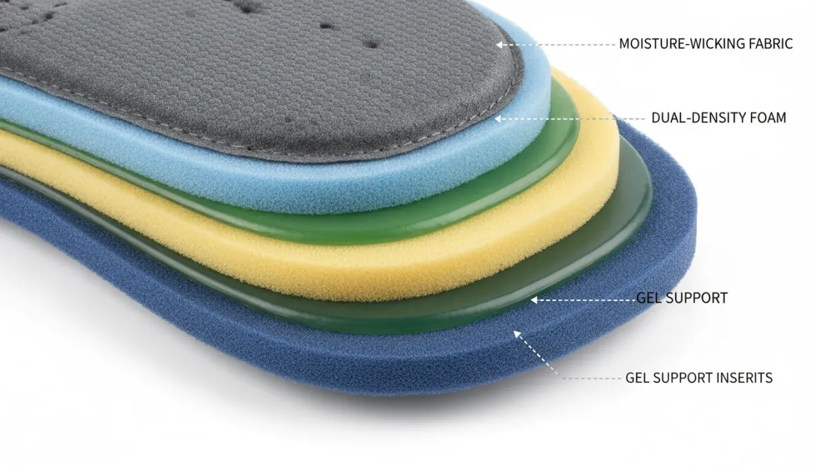 Cycling shorts chamois construction showing multi-layer padding for best comfort and chafing prevention