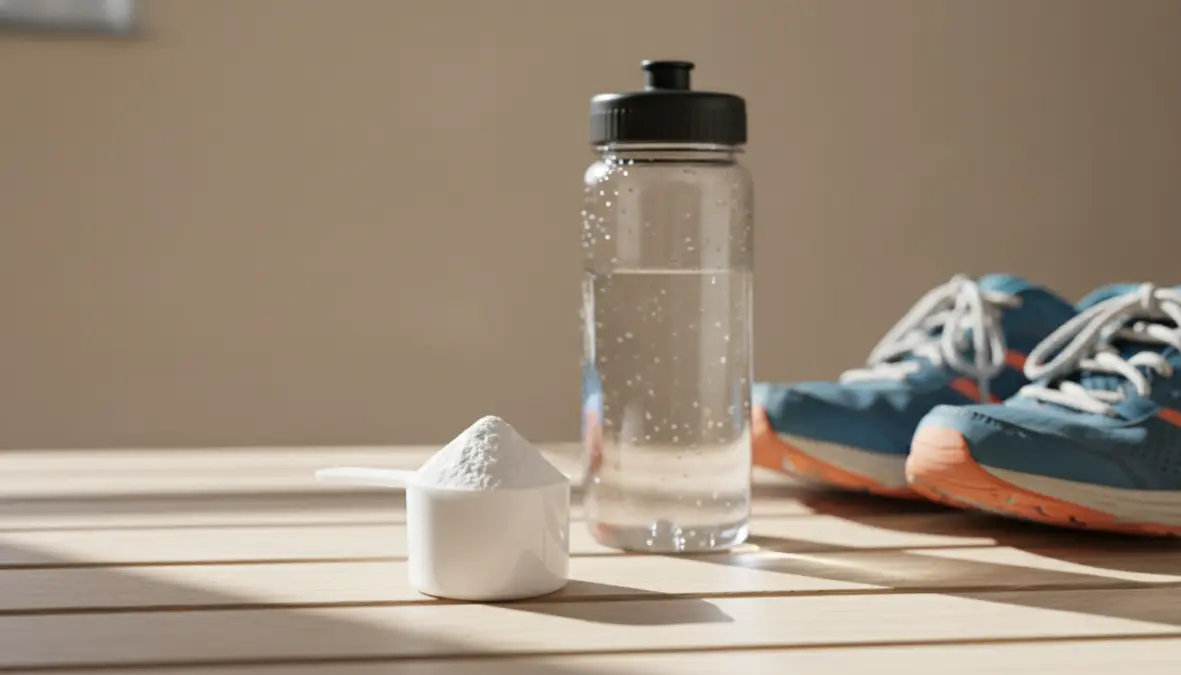 Creatine monohydrate supplement for endurance training with proper dosage measurement