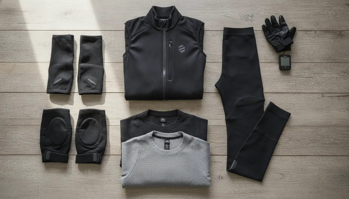 Collection of cycling warmers including arm warmers, leg warmers and thermal cycling accessories
