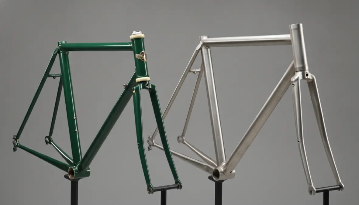 Steel bike frame and titanium bike frame comparison showing durability and construction differences