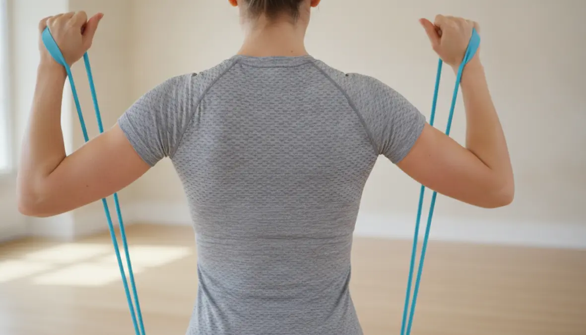 Scapular stability exercise demonstration for cycling shoulder pain relief