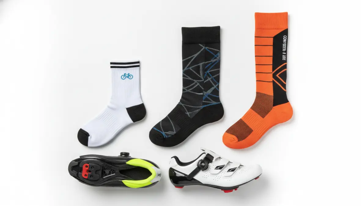 Comparison of different cycling sock heights from ankle to crew length showing sock length guide options