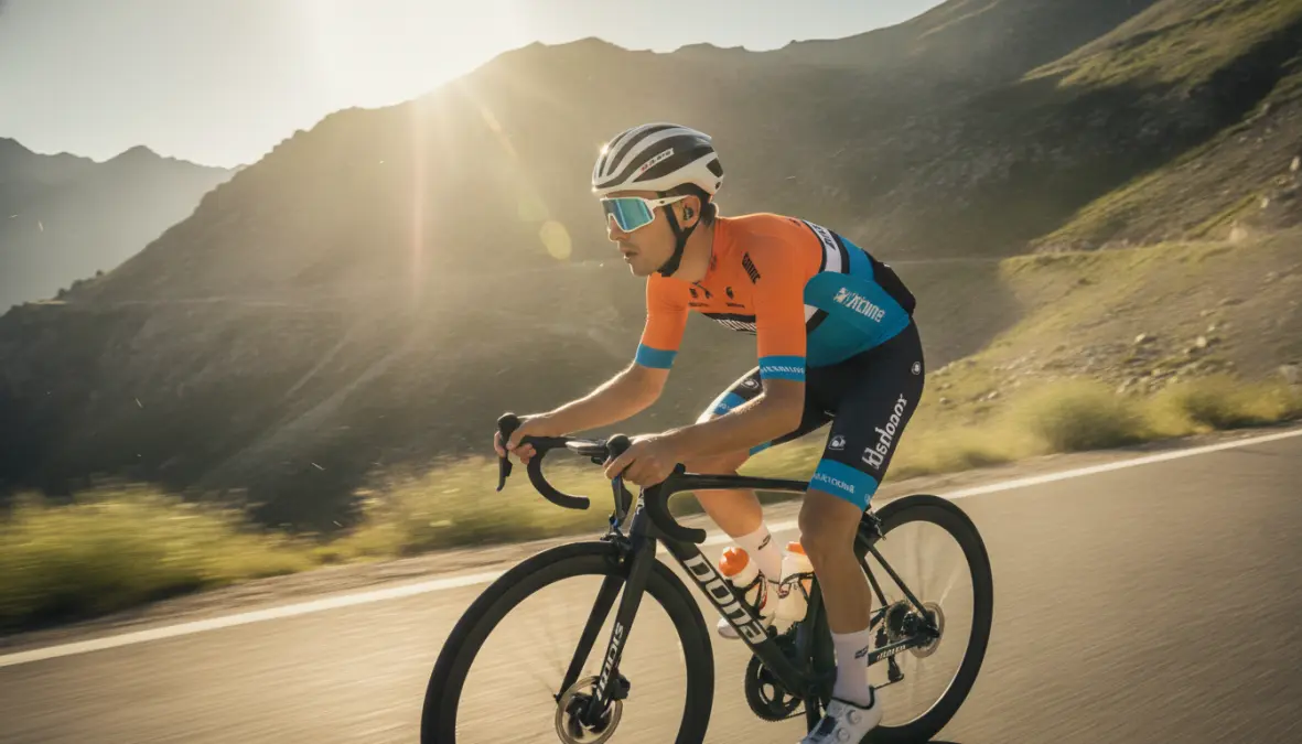 Cyclist wearing best cycling sunglasses with wraparound frame design for optimal performance and protection