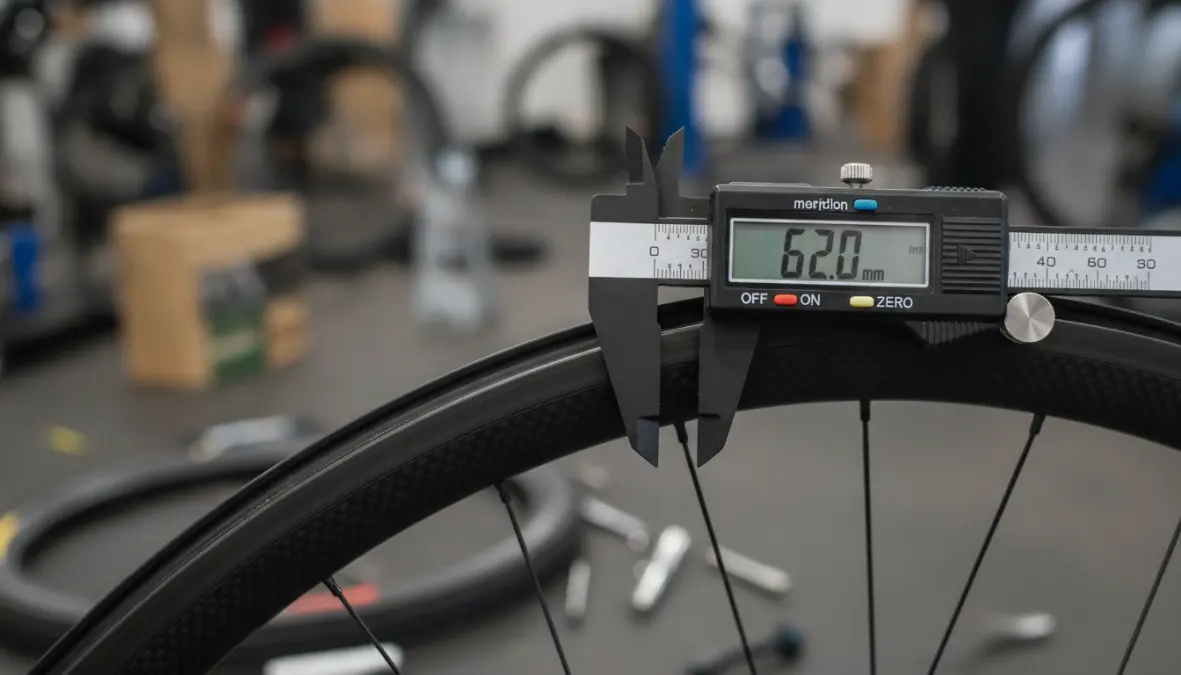 Bicycle wheel rim diameter measurement showing 700c vs 650b size comparison for cycling wheel size guide
