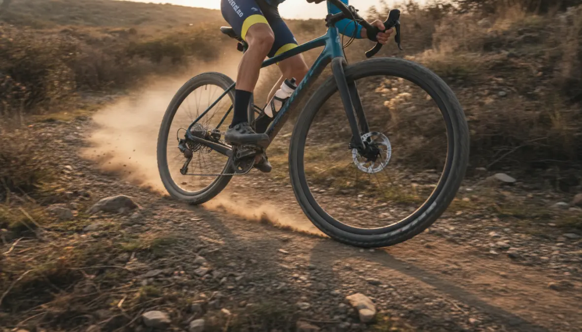 Gravel bike with 650b wheels showing superior traction and handling on rough terrain demonstrating wheel size performance differences