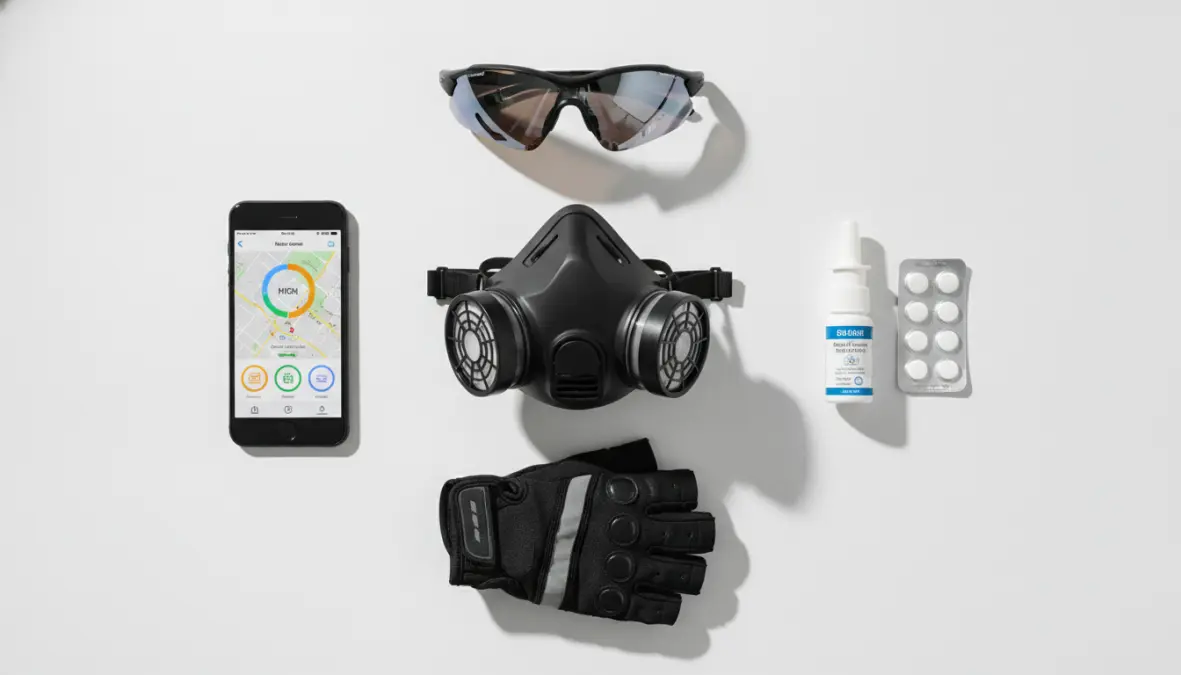Essential equipment and medication for managing allergies while cycling outdoors