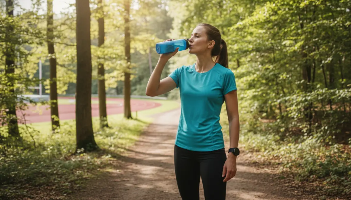 Endurance athlete taking glutamine post workout for immune system support and recovery