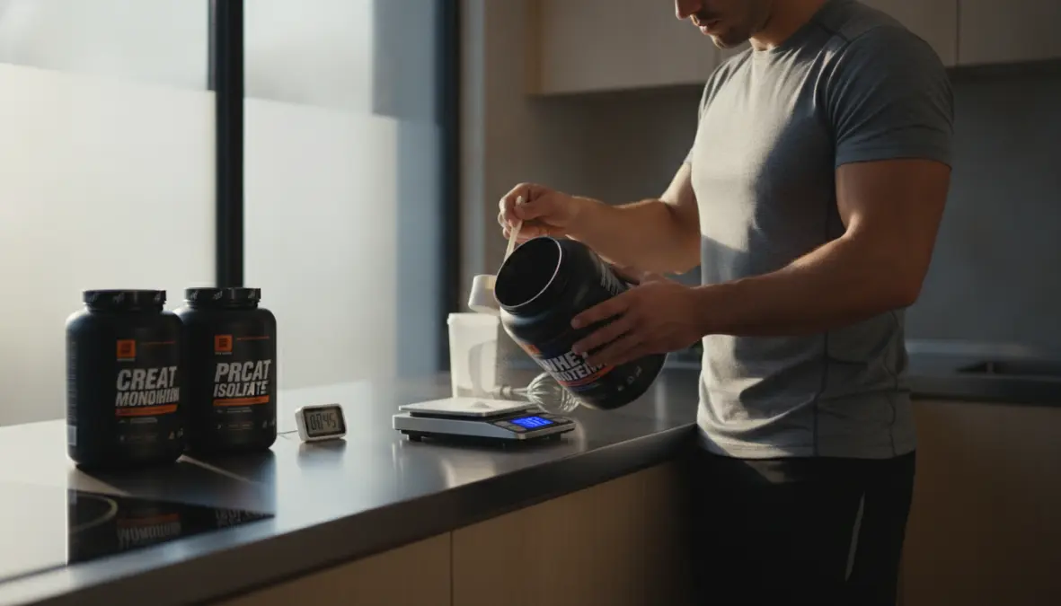 Athlete measuring optimal HMB dosage for daily supplementation timing