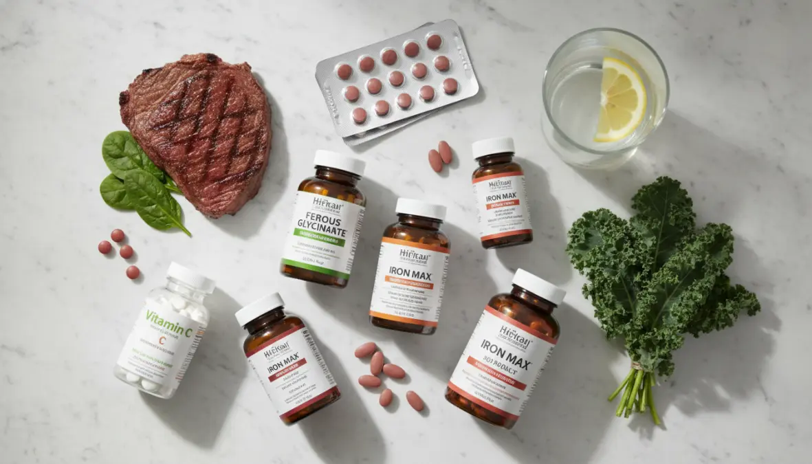 Iron supplements and iron-rich foods for treating iron deficiency in athletes