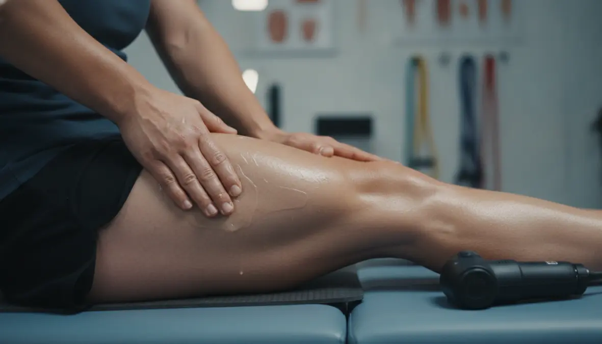 Athlete recovering from muscle soreness with omega-3 helping reduce inflammation