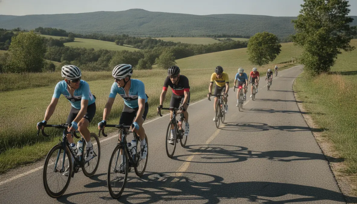 Cyclists implementing polarized training distribution with varied intensity zones during group training ride