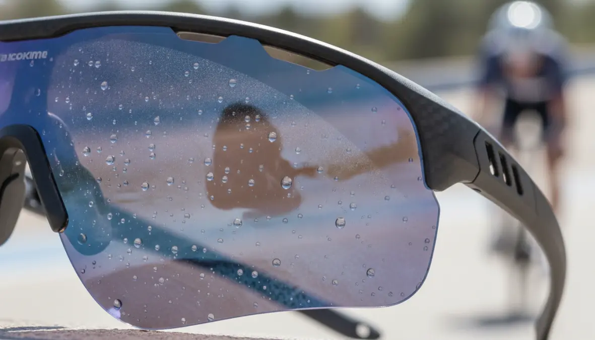 Technical features of prescription sports sunglasses for cycling including ventilation and lens coatings