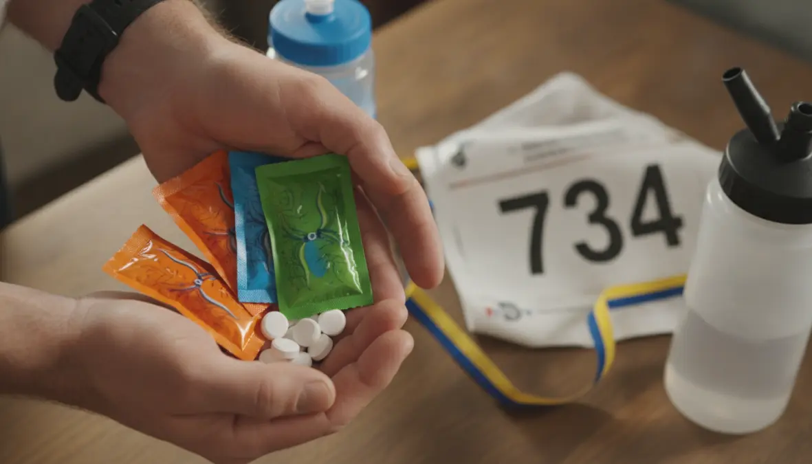 Energy gels and electrolyte replacement plan products for during race hydration and fueling strategy
