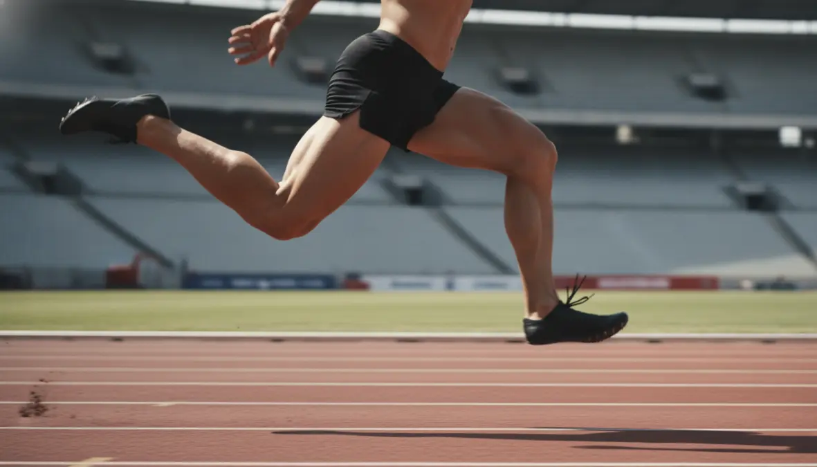 Proper sprint training technique showing explosive power and maximum velocity execution