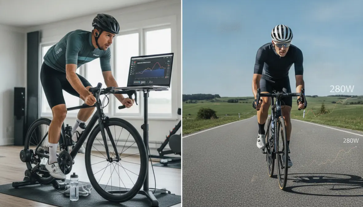 Comparison of indoor versus outdoor sweet spot intervals showing different training environments